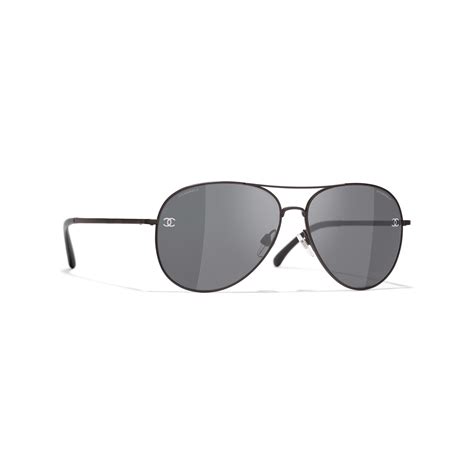 CHANEL Sunglasses: Pilot Sunglasses, titanium & calfskin 